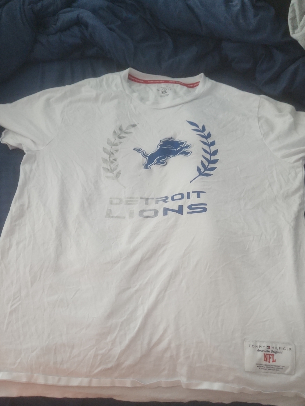 Tommy Hilfiger White Detroit Lions Crest Tee